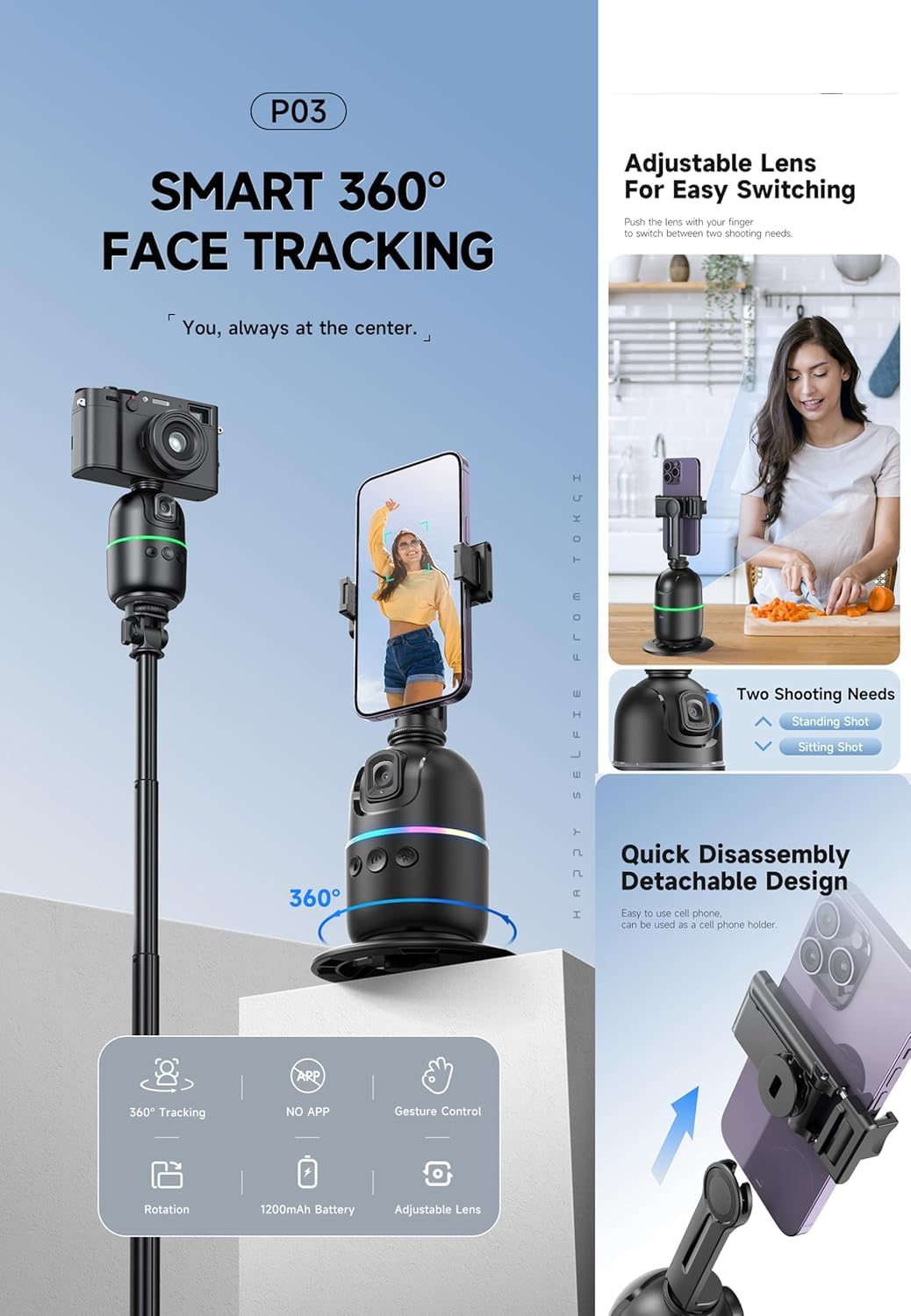 VANTRO Auto Face Tracking Tripod G1