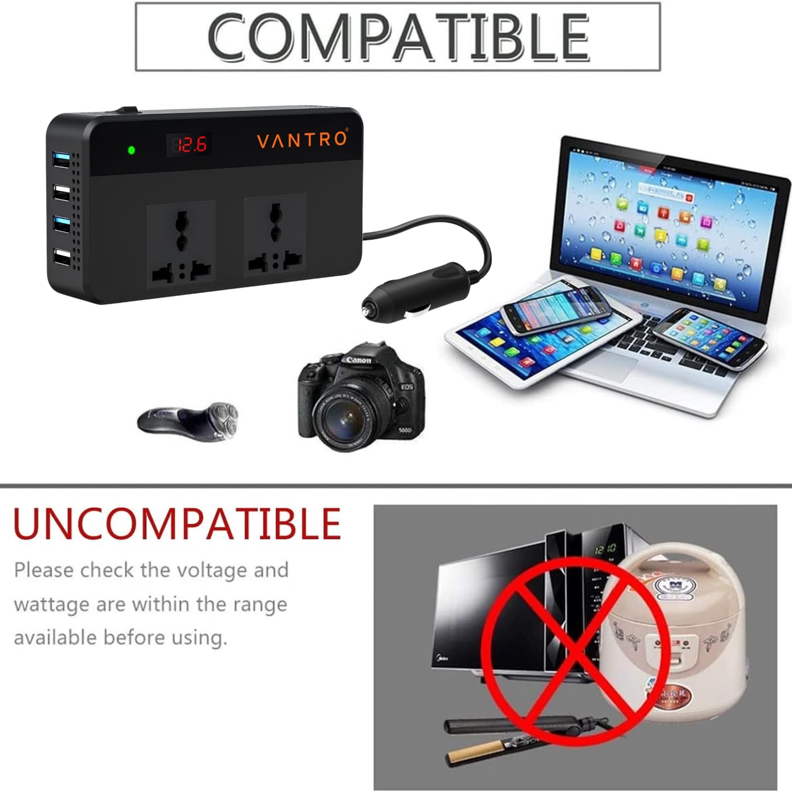 VANTRO Car Power Inverter 200W – P2